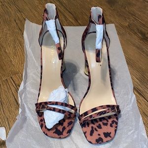 Leopard print heels, size 9